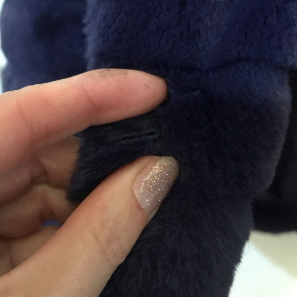 Rachel Zoe, longish royal blue Teddy jacket with hood - Picture 3 of 5